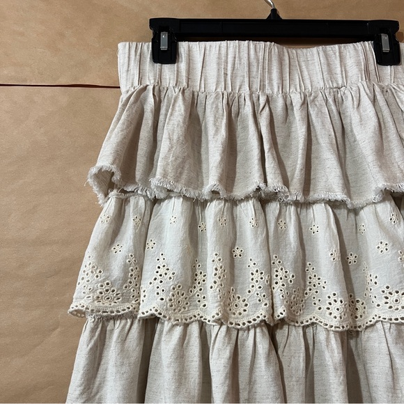 Jaded Gypsy | Layers Of Love Skirt Tiered Ruffle Lace Maxi Skirt Boho One Size - Picture 11 of 12